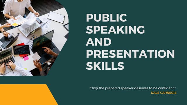 Public Speaking and Presentation Skills